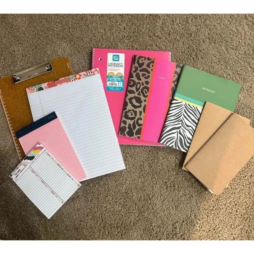 8 different notebooks + clipboard bundle